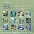 Adesivi in PET paesaggio forestale per scrapbooking fai da te, confezione da 12 pezzi - Pioggia nella Foresta Verde