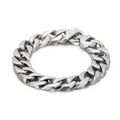 Bracciale a catena cubana in acciaio inossidabile 316L opaco con chiusura a moschettone - Finitura Opaca (KB27114-D) / 19cm
