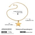 Collar con colgante de estrella en acero inoxidable dorado, impermeable e hipoalergénico - Estilo Pentagrama Dorado (JDN2410032)