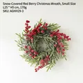 Mini Christmas wreath with red berries and artificial snow for holiday door decoration - Small / 25CM Red Berry Snowy Wreath