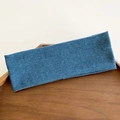 Elastic navy blue ribbed knit headband for sports and fitness in a minimalist style - Dark Blue