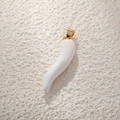White chili pepper charm with gold plated loop for DIY jewelry making and pendants - White