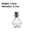 Mini-Glasflasche in Sternform mit Korken, 2,6cm hoch, kleiner DIY Dekoflasche Glasbehälter - Pentagramme