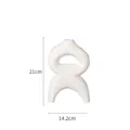 Modern white matte ceramic vase in abstract geometric knot shape with 21cm height - HP700 Abstract Body Shape / White