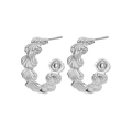 Silver shell-shaped hoop earrings with polished finish for ocean-inspired style - Silver Conch Ear Hoop (E3906P)