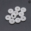 Polished white agate stone donut beads for DIY jewelry making and rope weaving - White Jade / 5x10mm