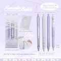 Juego de bolígrafos de gel morados con cintas románticas y agarre suave de punta ST 0.5mm - 4 Piezas/Juego / Morado