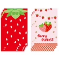 Pink and red strawberry print paper gift bags with Berry Sweet illustration for parties - 10 Pieces Pack