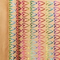 Rainbow holographic heart pattern on brown kraft paper roll for gift wrapping - Embossed Hearts / 43cmx3m/Roll
