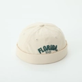Dettaglio ricamo Florida 1845 su cappello docker in cotone crema per bambini - 52cm 2-5 Anni / Beige