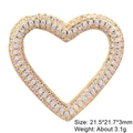 Gold plated heart pendant connector with micro-pave zircons for DIY jewelry making - Style 16: Copper Micro-set Zircon Connecting Buckle