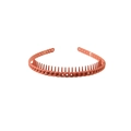 Matte coral pink headband with internal teeth and decorative chain link relief pattern - 173 Chain Style / Brick Red
