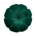 Modern emerald velvet pumpkin seat cushion with octagonal design for home and office decor - Diameter 45cm With Core / Green
