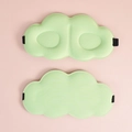 3D cloud sleep mask in mint green skin-friendly fabric with adjustable strap - Green
