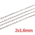 DIY stainless steel silver cable chain in 2x1.6mm size for jewelry making projects - CH-17 (2x1.6mm) / Steel