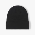 Classic double-layered black knitted beanie hat for men and women in minimalist style - 6-Seam Black