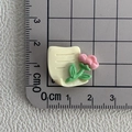 Vue détaillée d'accessoire fleur en résine sur règle graduée pour loisirs créatifs - 09*Enveloppe fleurie rose