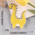 Self-adhesive yellow dinosaur embroidery patch, cute cartoon iron-on badge 7cm x 5.2cm - Yellow Dinosaur - Self Adhesive (G3L-B-2-5)