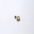 Orecchino a perno a scaglie di drago in titanio argento con zircone giallo da 3mm e vite - Filettatura 1.0 + Perno con filettatura interna (lunghezza 6mm) / Giallo Oca (3mm)