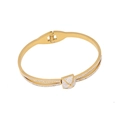 Eleganter Schlangen-Armreif aus Gold-Edelstahl mit funkelnden Zirkonia-Kristallen - Gold Full Zirconia Mode Stil(5#)