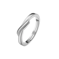 Bague de couple entrelacée en argent minimaliste avec un design ouvert ajustable - Torsion Minimaliste Ajustable / Argent Homme