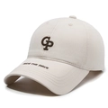 Casquette de baseball en coton beige avec broderie CP et texte Ride The Wave - Blanc