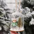 LED Christmas glass ball ornament with boy figurine and XMAS sign, 7.5cm height - HG18-630 (Boy)