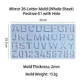 Alphabet and number silicone resin mold with hanging holes for DIY keychains, 36x19.2cm - Forward Mirror with Holes (36x19.2cm/153g)