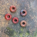 Five pieces of 15mm natural red jasper abacus beads with a unique marbled texture - Rainbow Stone 1PC