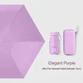 Mini flat sun umbrella in elegant purple with matching 15cm hard travel storage case - Box Packaging / Dusty Pink
