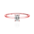 Elegante anillo de moissanita talla esmeralda en plata de ley 925 con oro rosa - US 5 / Oro Rosa (Circonia)