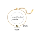 Bracelet chaîne perlée plaqué or 18K avec breloque fleur verte et longueur 17cm+5cm - Bracelet Pendentif Marguerite Zircon Or Zircon Vert