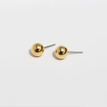 Orecchini a perno sferici minimalisti placcati in oro con finitura lucida - Grande (0.8cm) / Sfera Grande Oro