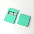 Mint green PE film suspension gift box for rings and jewelry in open and closed views - Light Green Covered Drawer Box (With Inner Box) / 7*7*2cm / Mint Green