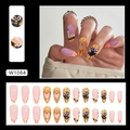Halloween amandel kunstnagels met spinnenwebben, vleermuizen en oranje pompoen ontwerpen - Donkere Vleermuis (W1084)