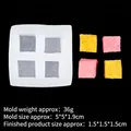 White 4-cavity square silicone mold for cube cake, candle, and resin DIY crafts - 6#B759 Mini Cubes