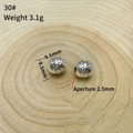Dettaglio di perline in argento vintage da 9,5mm con motivi incisi per creazione gioielli DIY - 30# (Forma a Sfera)