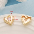 Ciondolo a cuore placcato oro 14K con zircone rosa e misure indicate, 16mm x 17mm - Cuore Dorato (16mm*17mm)