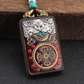 Ebony Cross Vajra Auspicious Beast Single Pendant