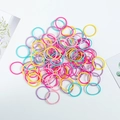 Colorful elastic hair bands for girls in pink, yellow, purple, and blue tones - 3cm Nylon Multicolor
