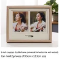 Nordic light wood double photo frame for two 6-inch pictures with white mat - 6-inch Double Frame/Horizontal and Vertical