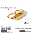 18k vergoldeter doppelter Edelstahlring, wasserfest und verstellbar im Breitband Design - Doppelfingerring / Gold
