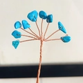 Handmade copper wire tree sculpture featuring irregular blue turquoise gemstone chips - 15CM / Blue Turquoise