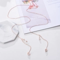 Cadena para gafas en oro rosa con colgante de corazón de cristal y conectores - Corazón / Oro rosa
