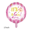 Ballon en aluminium rose de 17 pouces It's a Girl pour décoration de baby shower festive - 17" / Ballon Rond Rayé Bébé Fille 17 Pouces