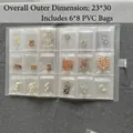 Schmuck-Organisator-Buch aus transparentem PVC mit 23x30cm Außenhülle und 6x8cm Beuteln - Stil mit Knopf (Groß) / Inklusive Aufbewahrungsbeutel (Großes Set)