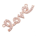 Rose gold LOVE connector with zircons for DIY jewelry making and bracelet accessories - Rose Gold LOVE Letter Micro-Pave (L0182-C)