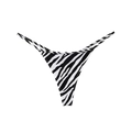 Perizoma bikini in seta di ghiaccio con stampa zebrata e spalline laterali sottili - S / Zebra Print