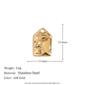 Abstract Half Face Portrait Pendant - Gold
