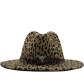 Brown leopard print cowboy hat featuring a vintage bull skull and braided leather band - M (56-58cm) / Vintage Metal Bull Skull Wood Bead Style / Khaki